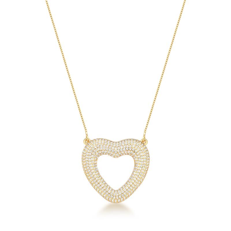 שרשרת לב חלול משובץ