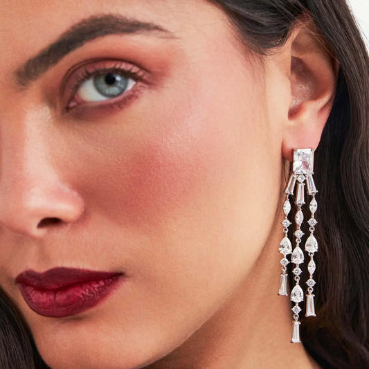 עגיל ארוך קריסטלים