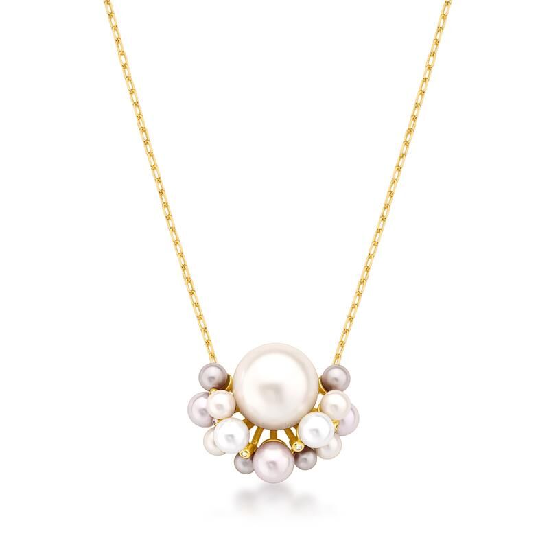 שרשרת חצי פרח פנינים