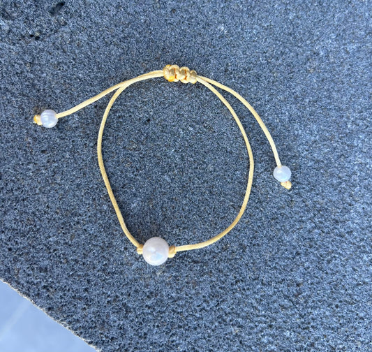 צמיד חוט פנינה אחת