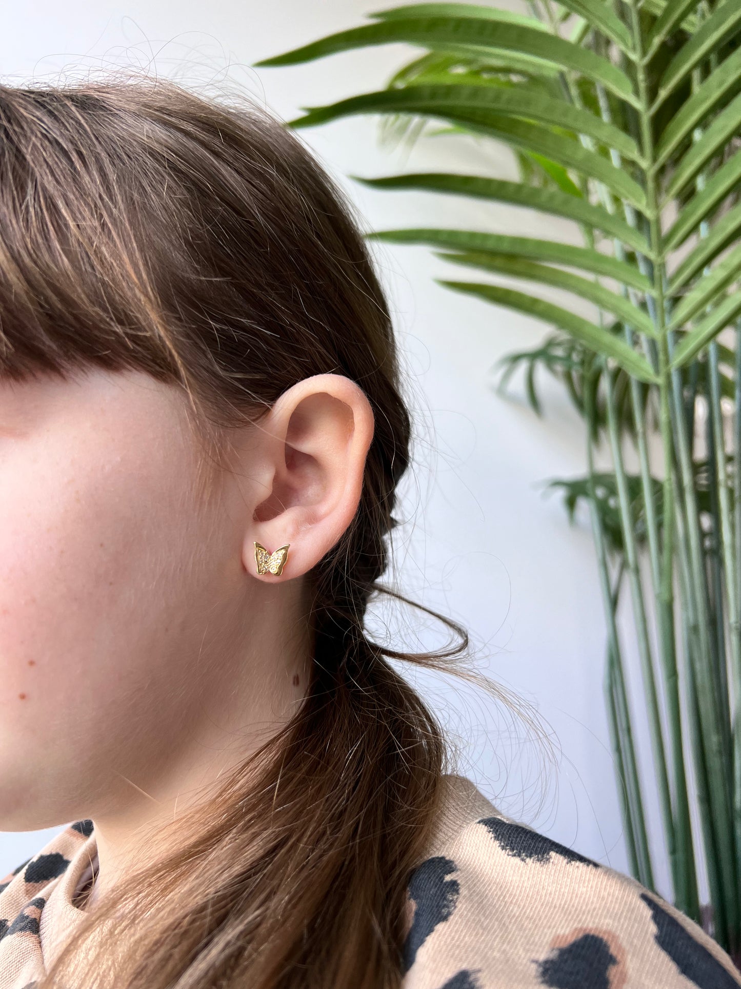 עגיל פרפר כפול