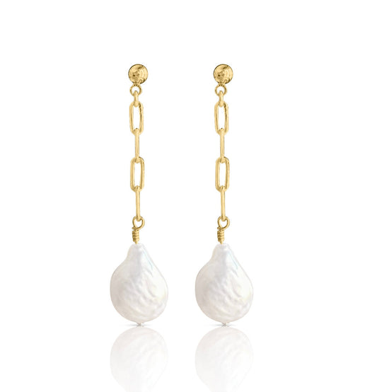 סט לולאות עדינות טיפה פנינה