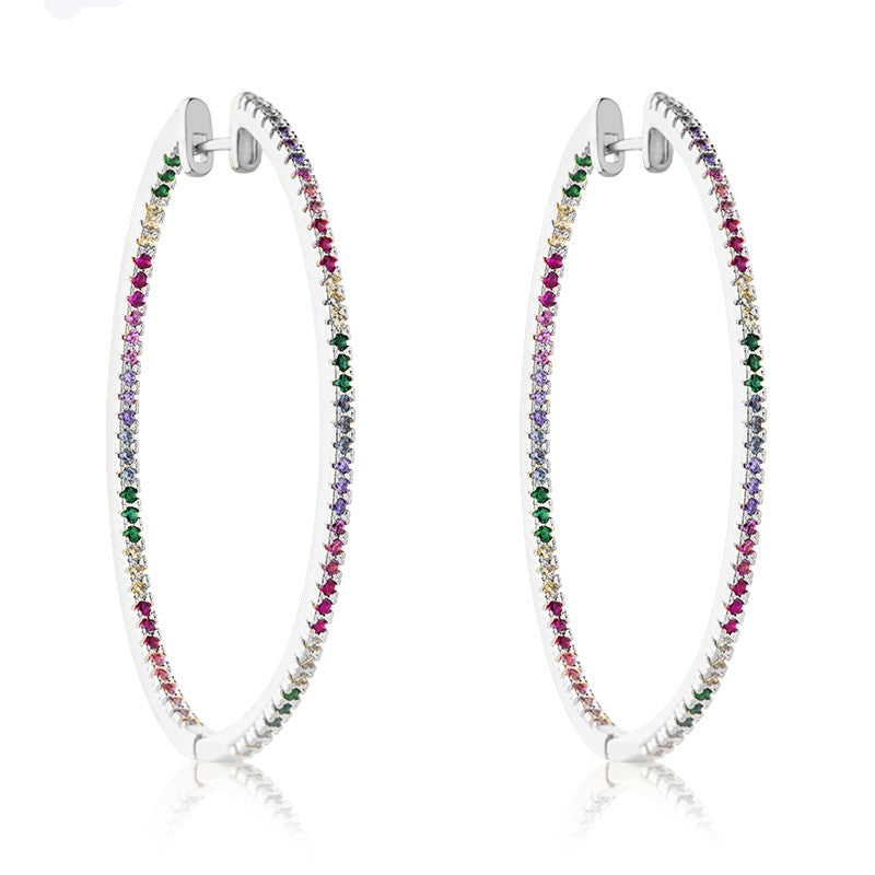 חישוק צבעוני כסוף גדול