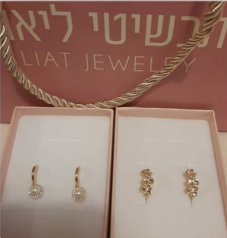 שני זוגות עגילים בקופסאות מתנה, מתוך תמונת הלקוחה