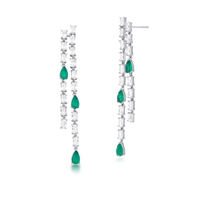 עגיל קריסטלים אמרלד