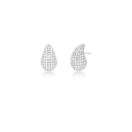 עגיל טיפה משובץ