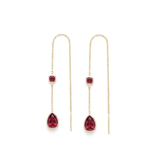 עגיל שרשרת רובי