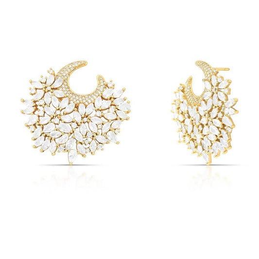 עגיל פרחים זהב