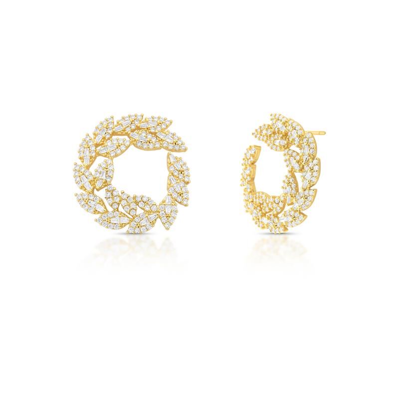 עגיל עלים זהב