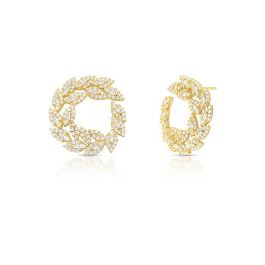 עגיל עלים זהב