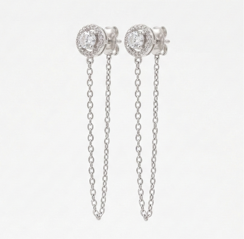 עגיל צמוד מחובר לשרשרת