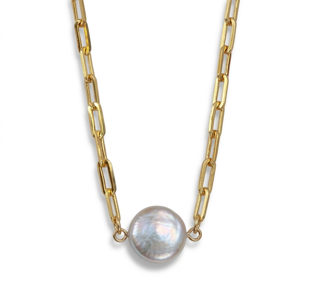 שרשרת חוליות עם פנינה